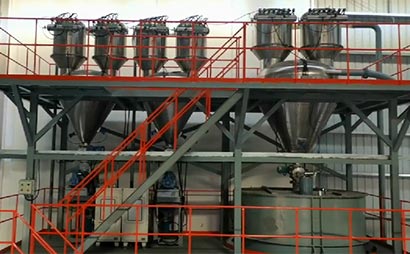 真空上料機 噸袋拆包機 緩存料倉 混合設備生產線---永晟湖南某客戶現場