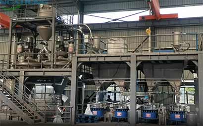 粉料真空上料機-計量投料-振動篩分生產線客戶現場